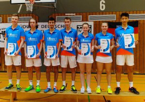 Team U19 v.l. n. r.: Levin Henze, Vincent Arnu, Julius Widmann, Jonas Kehl, Lena Germann, Louisa Marburger, Tobias Mickel